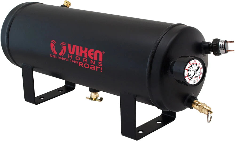 Vixen Horns 1.5 Gallon (5.6 Liter) Train/Air Horn Tank with 200 PSI Compressor Onboard System/Kit 12V VXO8315B