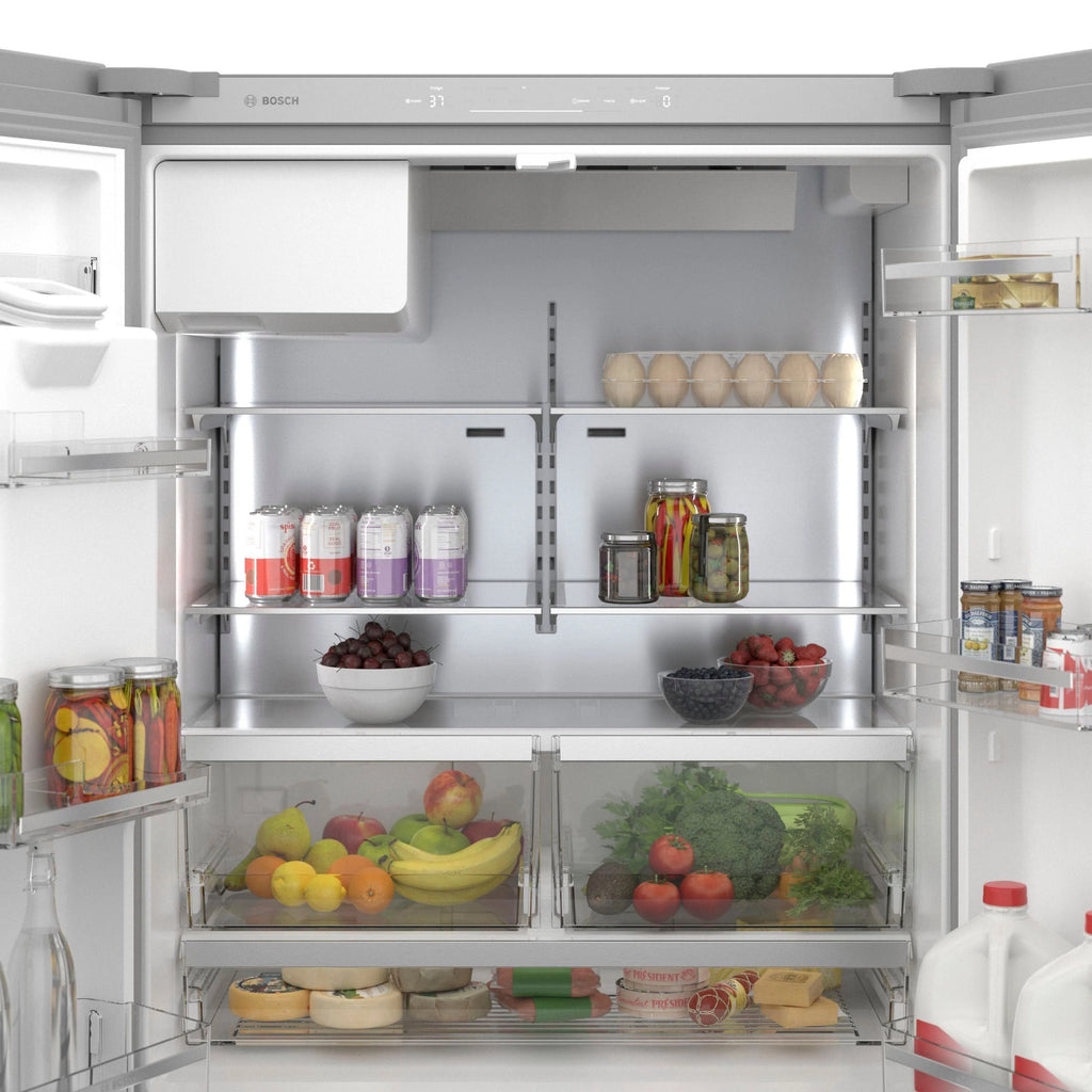 Bosch - 500 Series 21 Cu. Ft. French Door Counter-Depth Smart Refrigerator with External Water and Ice Maker - Stainless steel