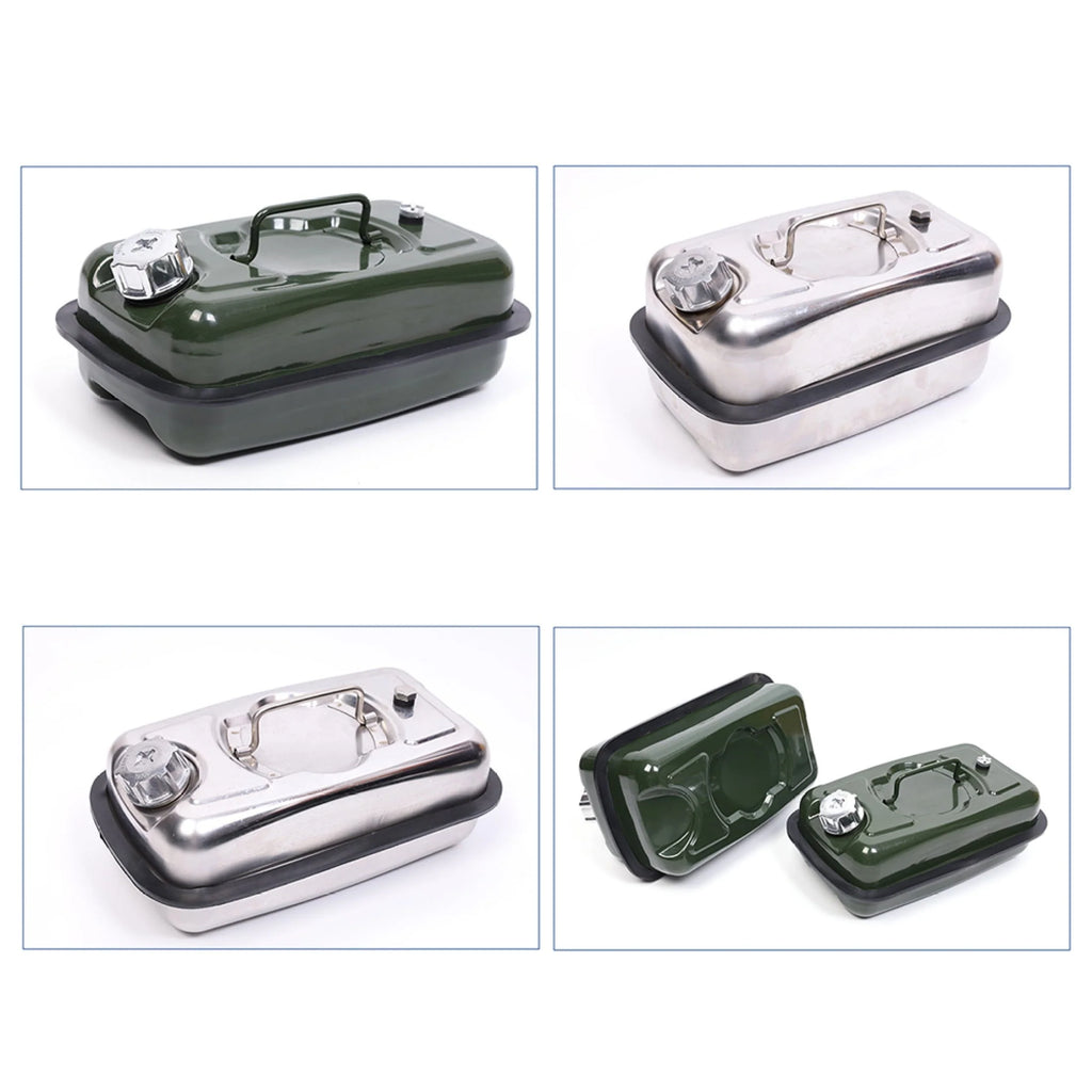 EUBUY 5L Metal Jerry Can 304 Stainless Steel Motorcycle Canister Holder Storage Tank with Handle for Water Petrol Oil Water Alcohol