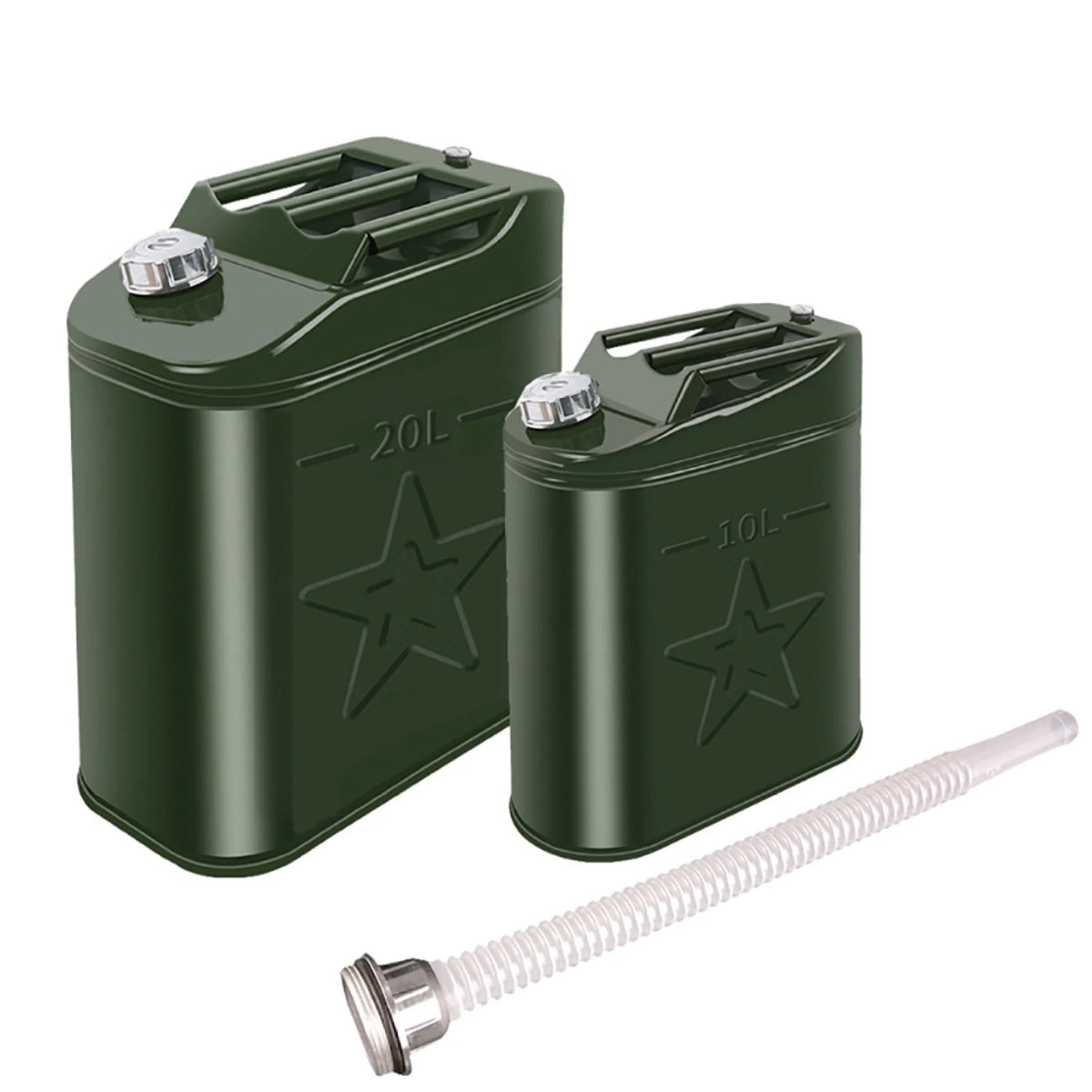 EUBUY 10L Green Metal Jerry Can Store Container for Petrol Oil Water Alcohol