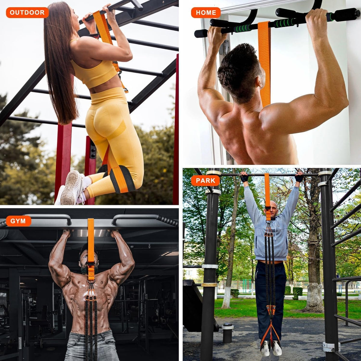 Pull Up Assist Band with Double Foot System and Steel Hooks
