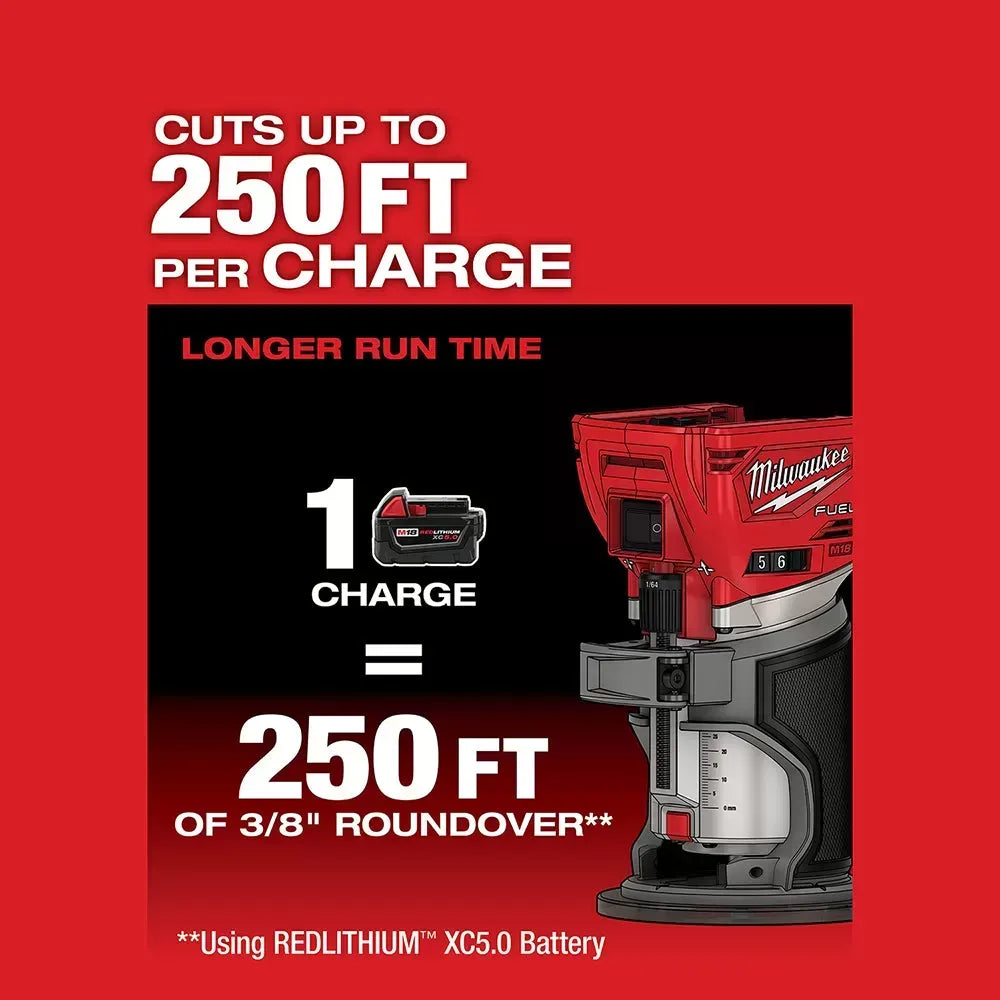 Milwaukee 2723-20 M18 FUEL 18V Cordless Li-Ion Compact Router - Bare Tool