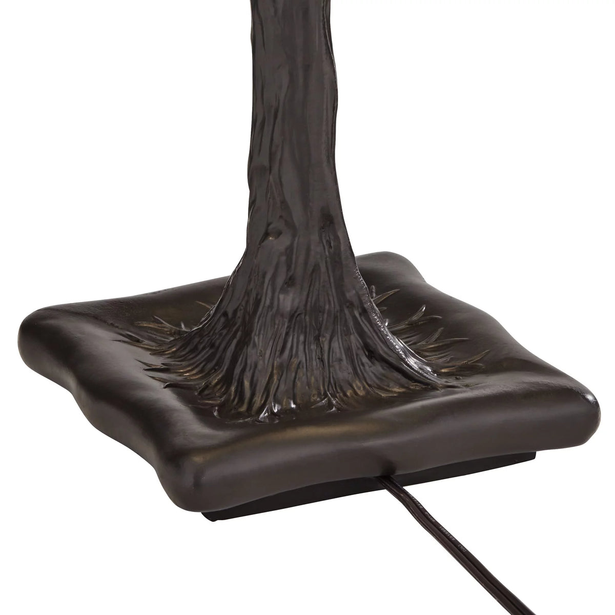 Robert Louis Tiffany Cherry Rustic Table Lamp 26 High Dark Bronze Cherry Blossom Stained Art Glass Shade for Bedroom Living Room Bedside Nightstand