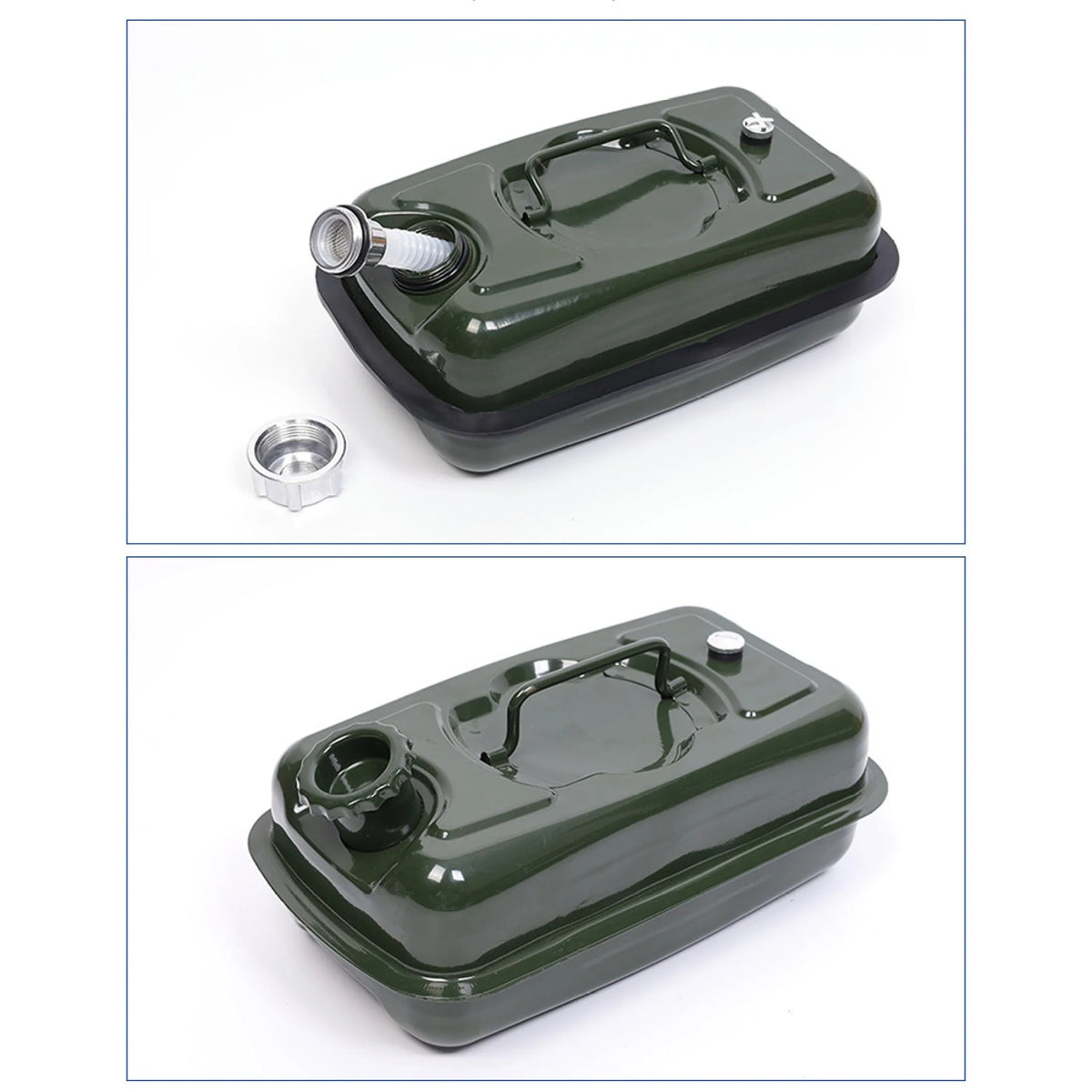 EUBUY 5L Metal Jerry Can 304 Stainless Steel Motorcycle Canister Holder Storage Tank with Handle for Water Petrol Oil Water Alcohol