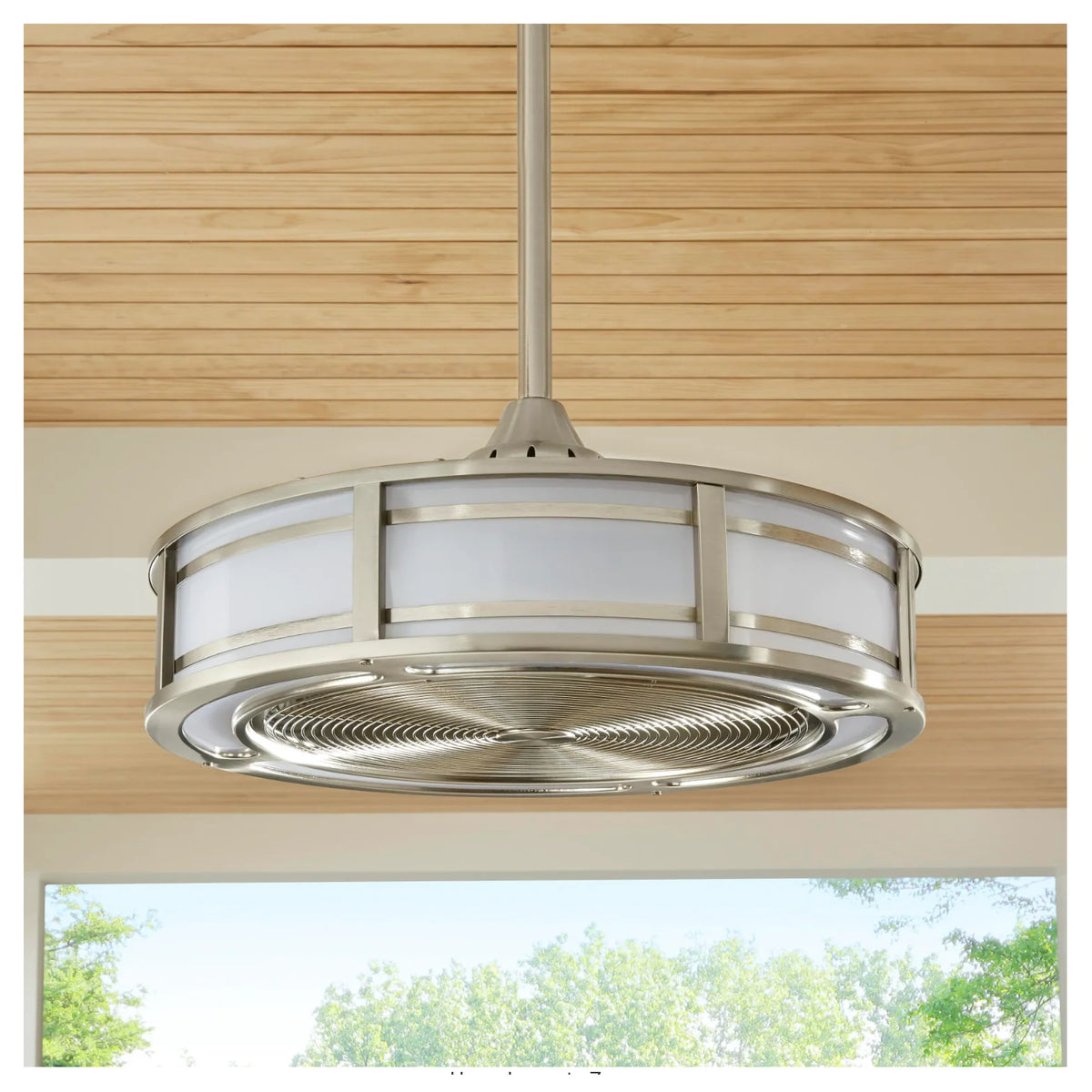 Home Decorators Collection Brette II 23 in. LED Indoor/Outdoor Brushed Nickel Ceiling Fan with Light and Remote Control
