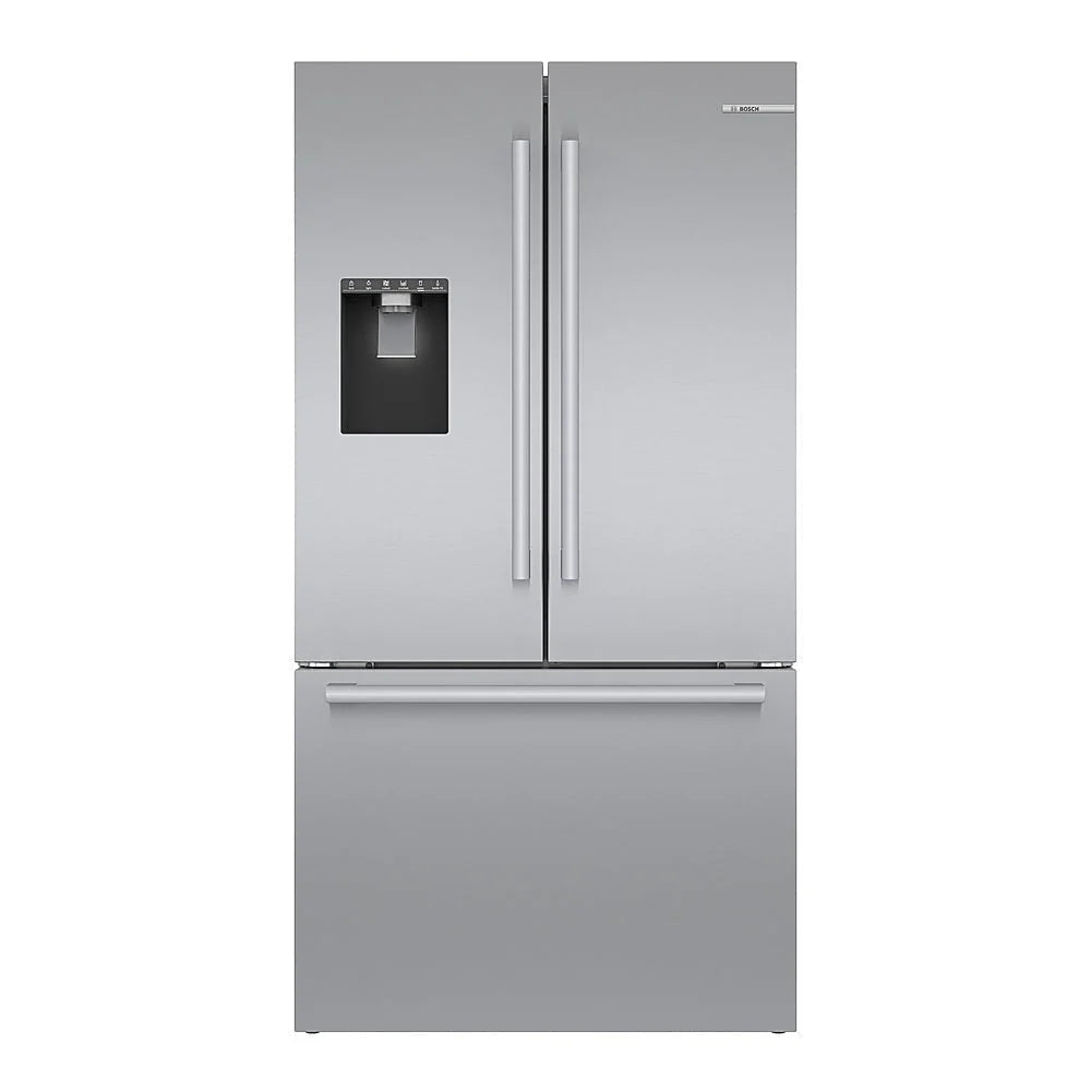 Bosch - 500 Series 21 Cu. Ft. French Door Counter-Depth Smart Refrigerator with External Water and Ice Maker - Stainless steel