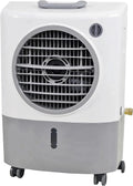 Portable Swamp Coolers - 1300 CFM MC18M Evaporative Air Cooler with 2-Speed Fan, 53.4 dB - 500 sq. ft. Coverage Evaporative Air Cooler Portable High Velocity Outdoor Cooling Fan by Hessaire - White