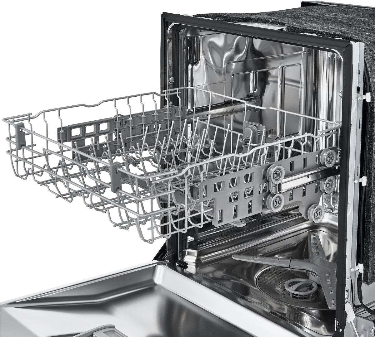 LG - 24 Front-Control Built-In Dishwasher with Stainless Steel Tub, QuadWash, 50 dBa - Stainless steel