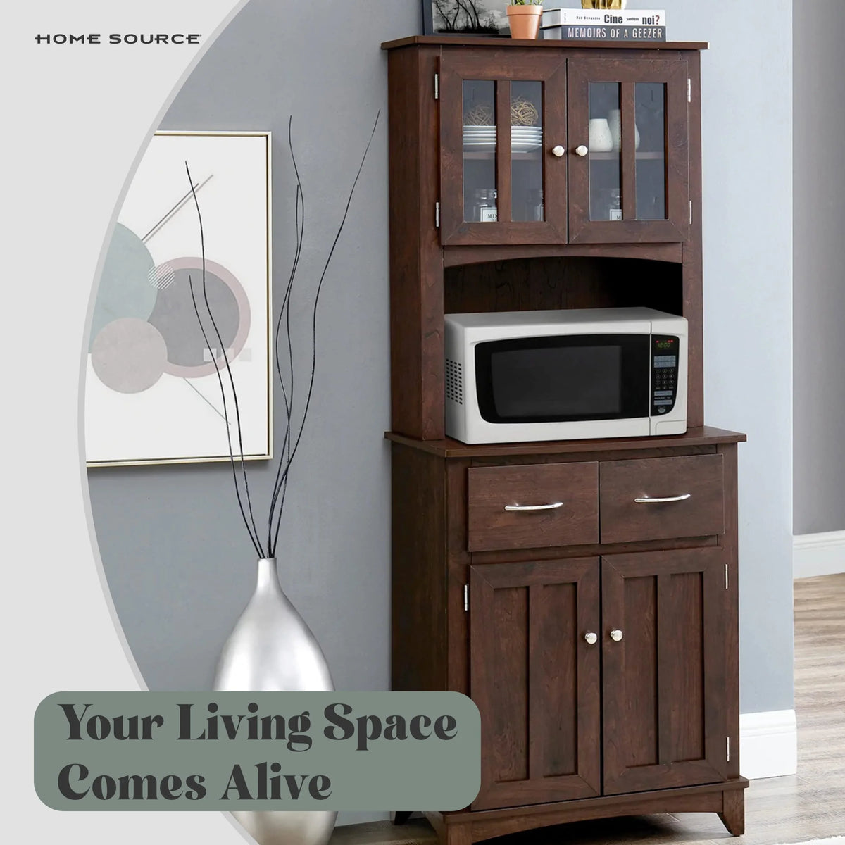 Home Source Microwave Stand Espresso