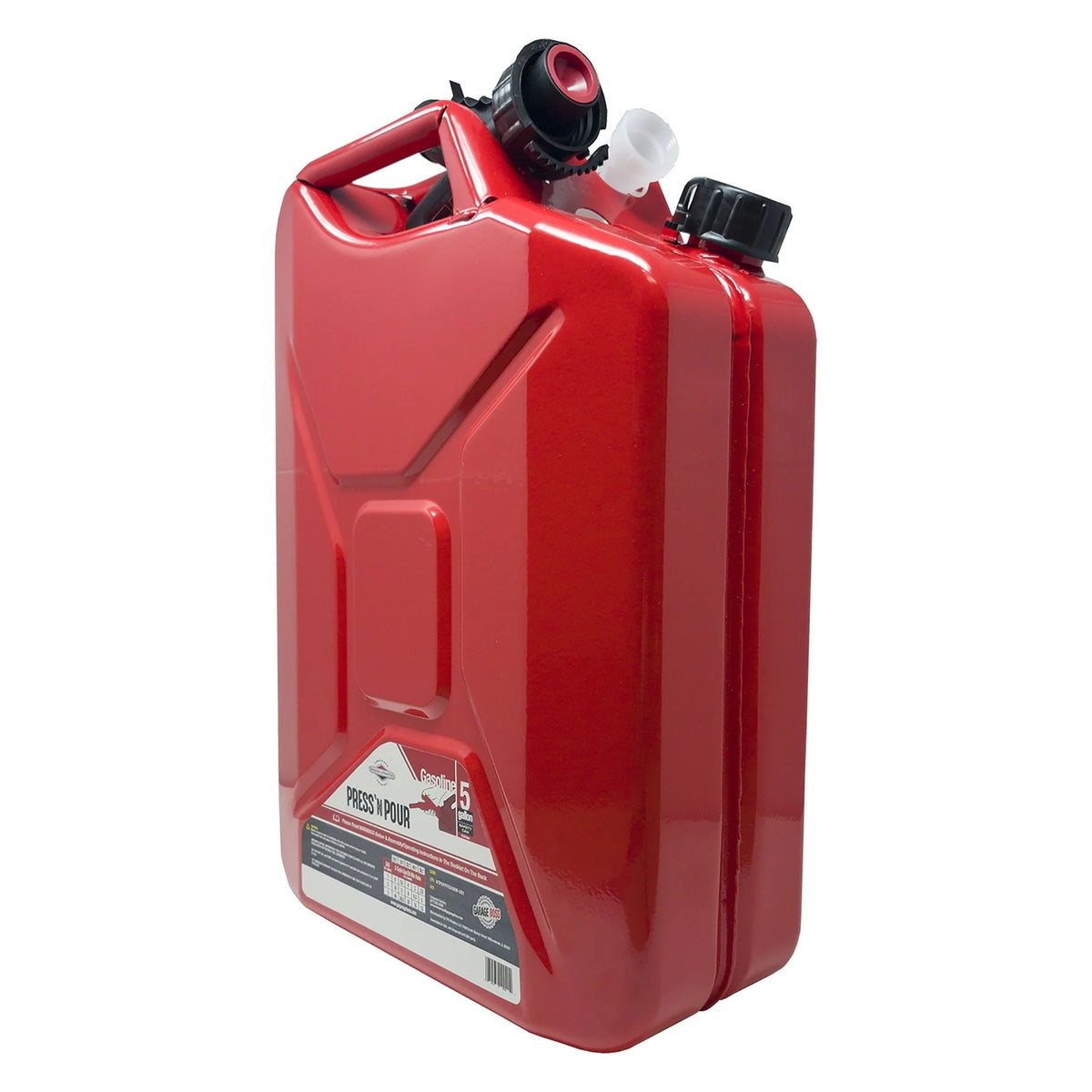 Garage Boss 5 Gallon Press N Pour Metal Jerry Can