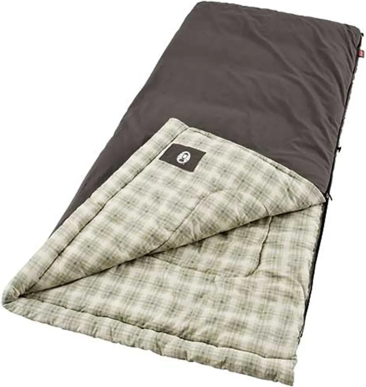 Coleman Heritage Big & Tall 10Â°F Flannel Sleeping Bag, XL Sleeping Bag Fits Adults up to 6ft 7in Tall, Machine Washable, Great for Camping, Hunting, Guests, & More