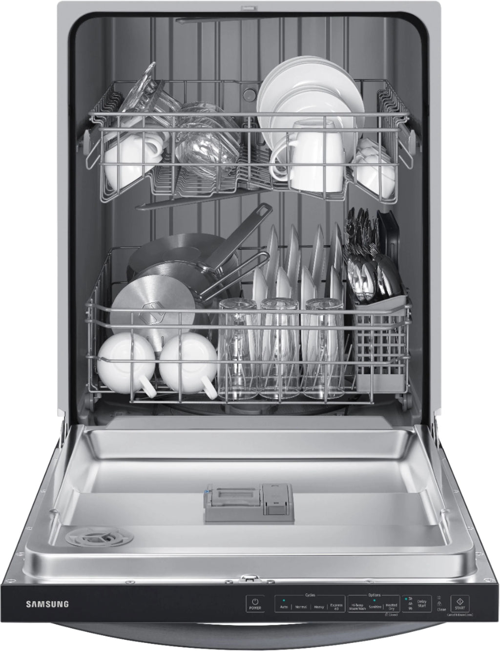 Samsung - 24 Top Control Built-In Dishwasher - Black stainless steel