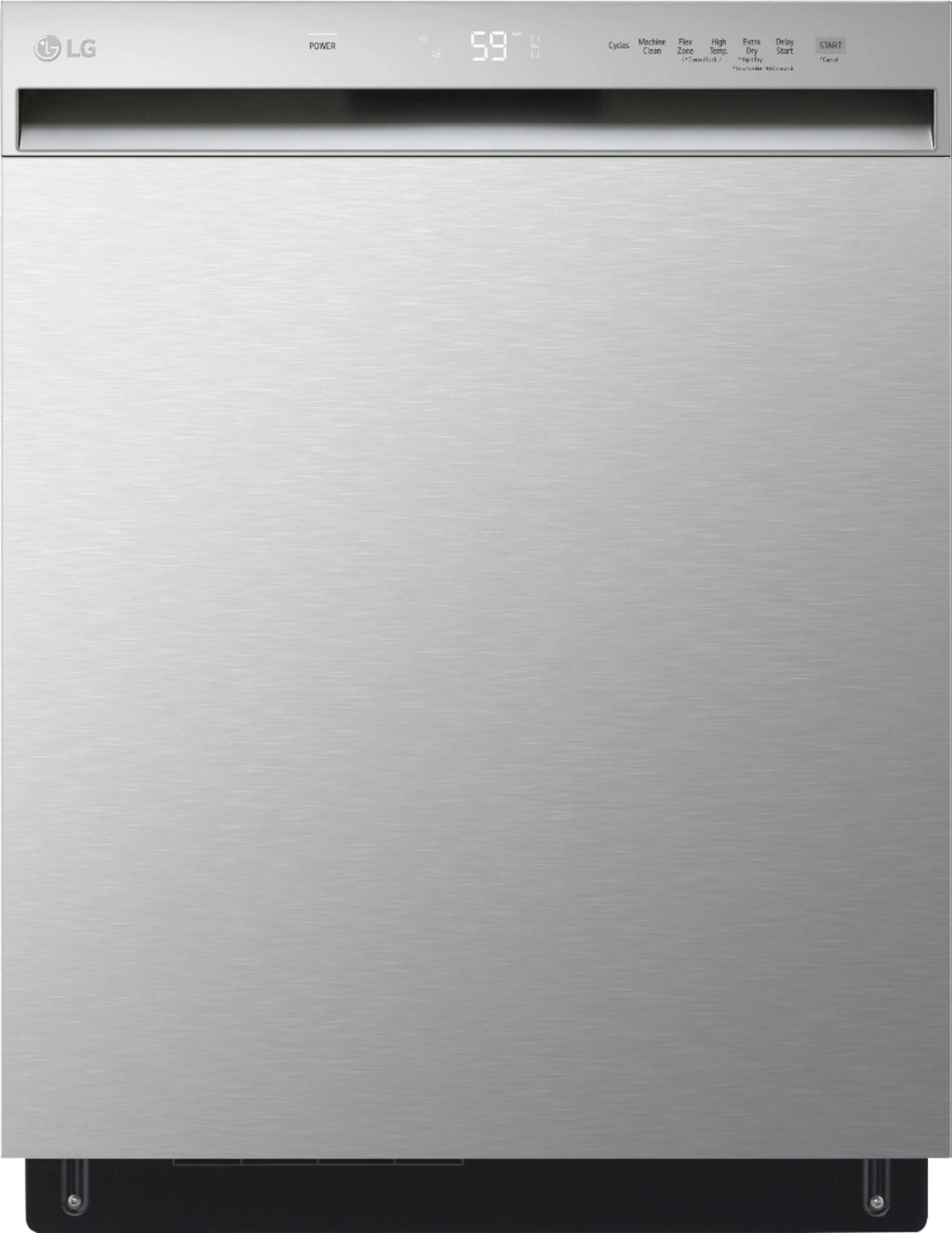 LG - 24 Front-Control Built-In Dishwasher with Stainless Steel Tub, QuadWash, 50 dBa - Stainless steel