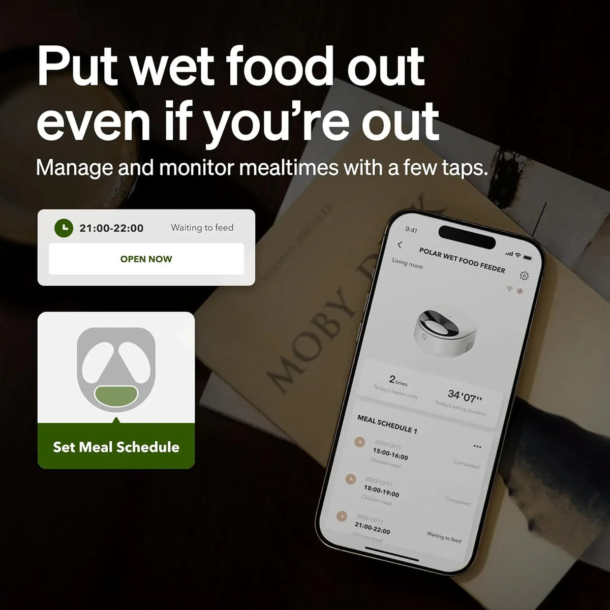 Automatic Cat Feeder Wet Food Refrigerated New Upgraded APP Control,3 Days Freshness 3 Meals,Semiconductor Cooling&Quick Chills Wet Food Dispenser,Polar WiFi Timed Auto Pet Feeder for Cat Dog