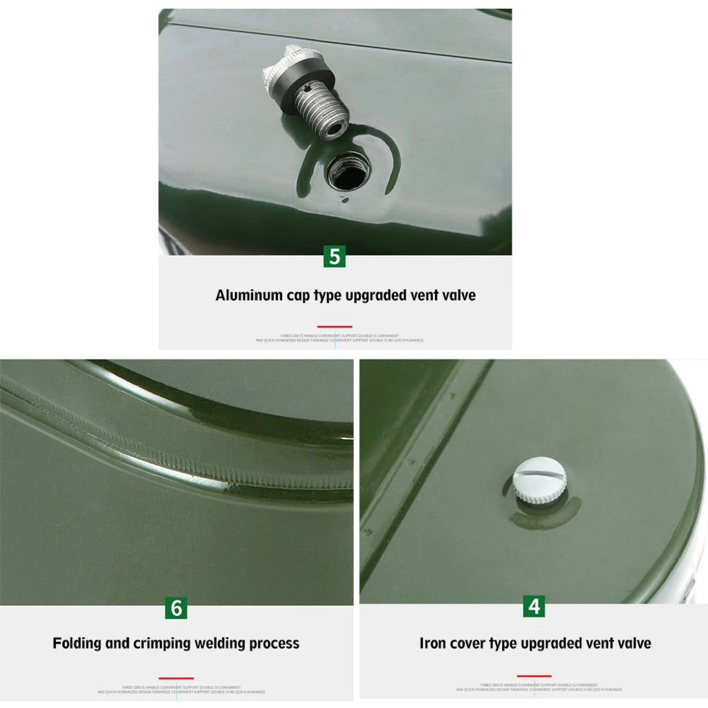EUBUY 10L Metal Jerry Can Car Canister Holder Storage Tank with 3 Handles for Water Petrol Oil Water Alcohol