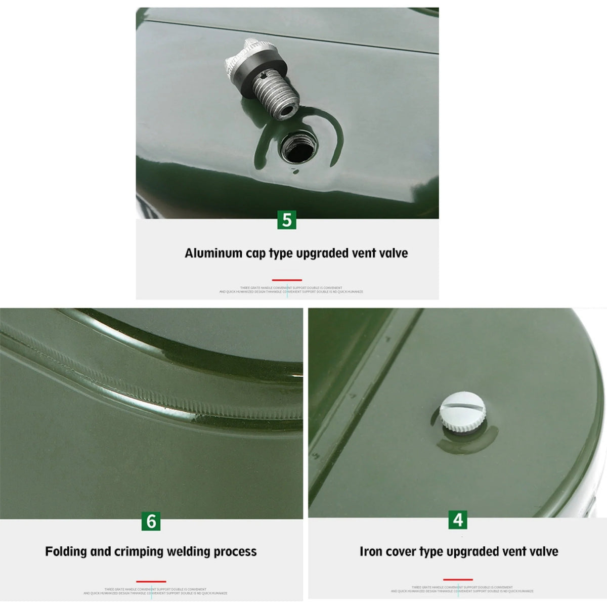 EUBUY 10L Metal Jerry Can Car Canister Holder Storage Tank with 3 Handles for Water Petrol Oil Water Alcohol