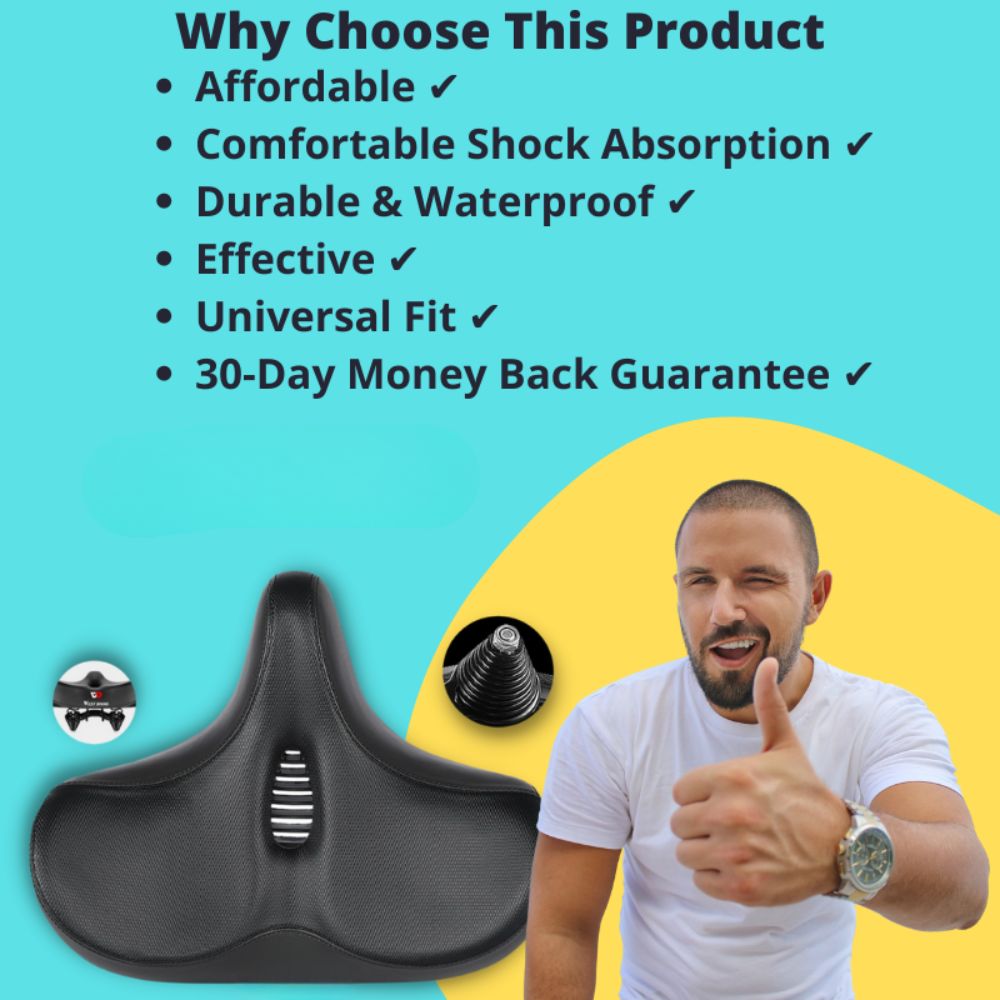 Oversized Bike Saddle with Dual Spring Suspension and Ventilated Foam  Cushion
