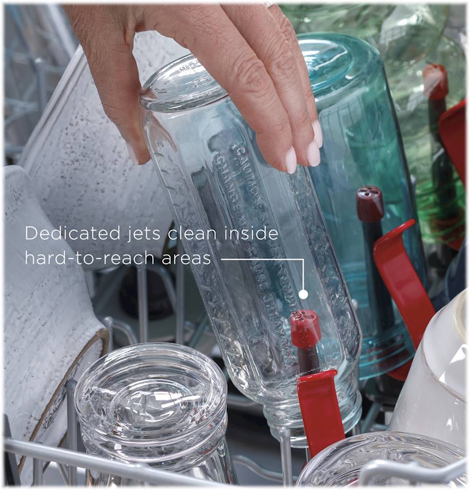 GE - Top Control Built-In Dishwasher with Stainless Steel Tub, Dry Boost, 48dBA - Stainless steel