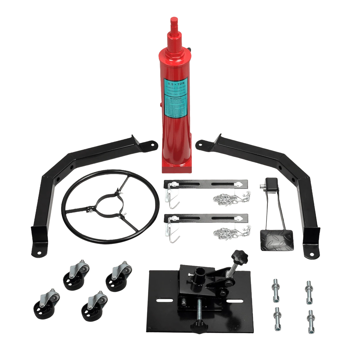 FGJQEFG Transmission Jack 1100Lbs 2 Stage Hydraulic High Lift Vertical Telescopic 34 - 68 Adjustable Height with Foot Pedal Wheels