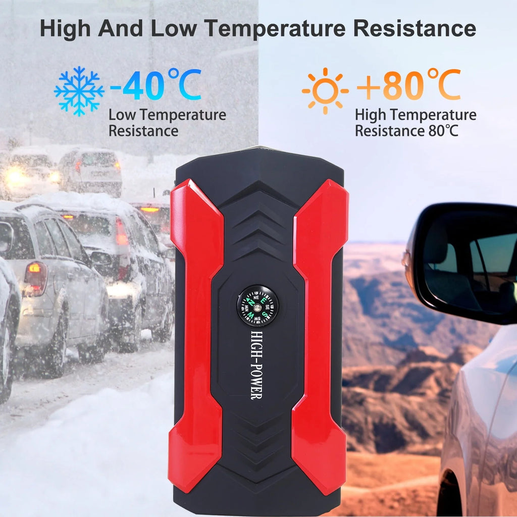 99800mAh 12V Car Jump Starter Portable 4 USB Port Charger LED Flashlight Power Bank Battery Booster