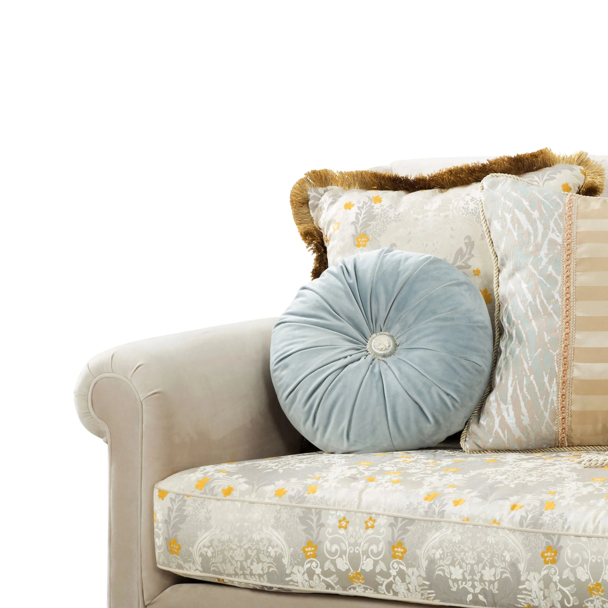 84 Modern Velvet Sofa Set, 3 Seater Couch with Loveseat for Living Room, Apartment, Beige