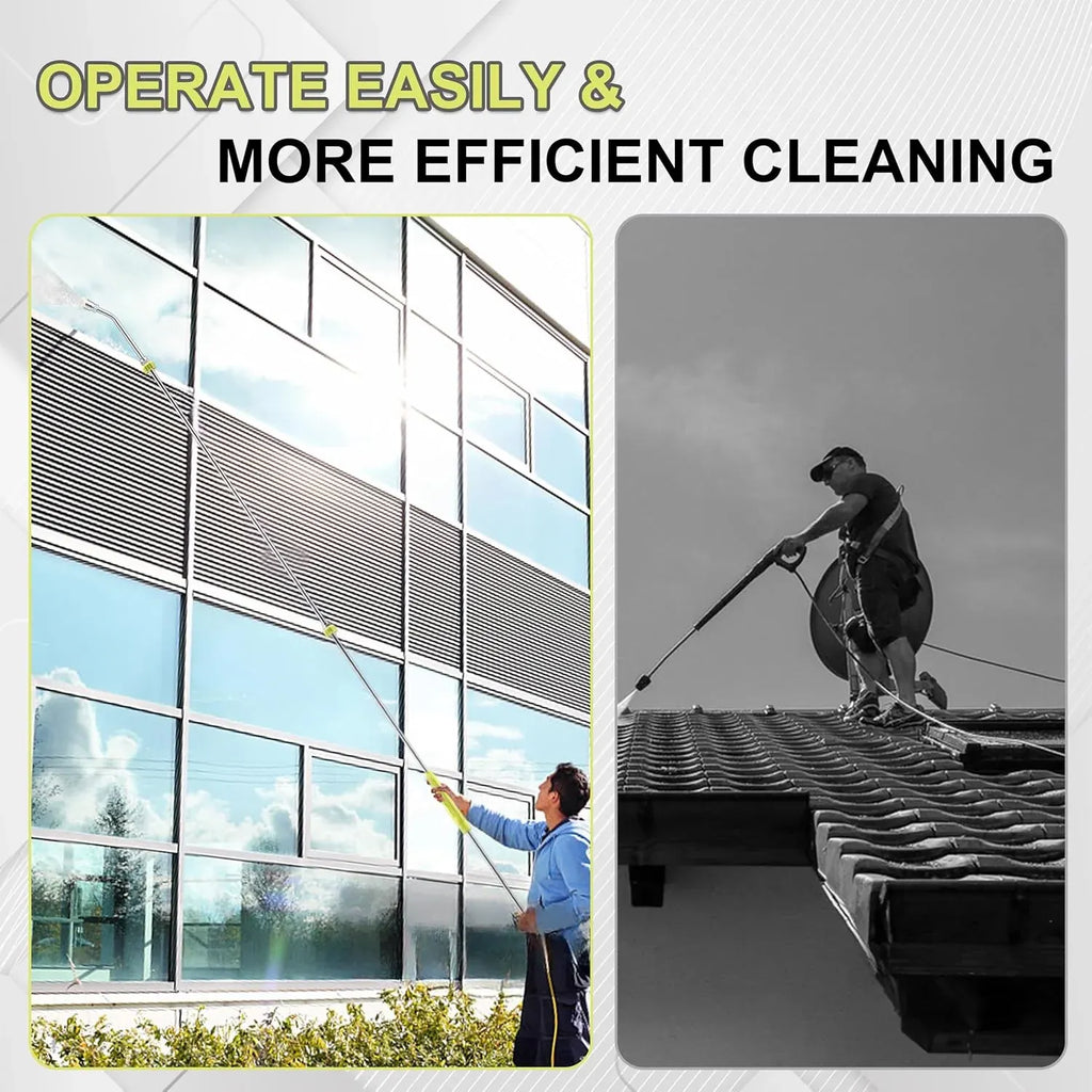 Pressure Washer Extension Wand, 120” pressure washer lance Replacement, Stainless Steel Power Washer Wand with 1/4” QC, Gutter Cleaner Attachment with 30°/90°/120° Curved Rods, 5 Nozzle Tips