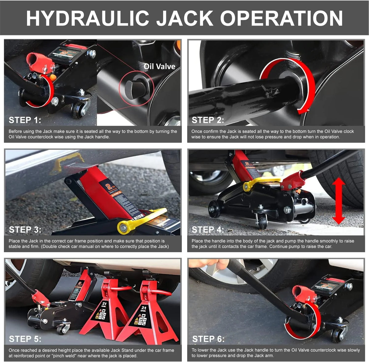 DNA Motoring TOOLS-00280 Low Profile Hydraulic Trolley Service/Floor Jack Combo with 2 Ratchet Jack Stands