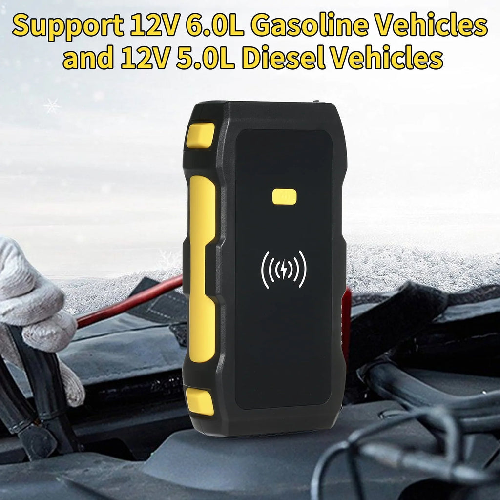 ammoon Strong Car Jump Starter and Bank, 1200A Peak, Portable Car Battery Starter with LED Light/USB Quick Charge, Large Capacity, Safety Protection