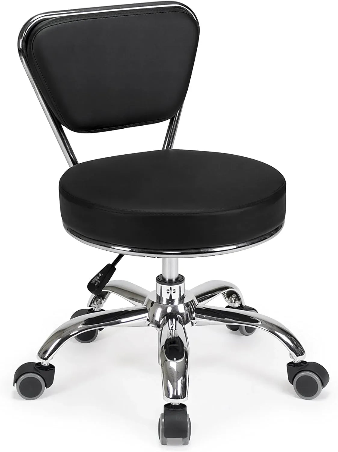Dayton Garage Rolling Seat (Black) Pneumatic, Short Stool with Adjustable Height 13-15, Perfect for Garage Task, Home Cleaning, Bathroom Short Seat, Technician Task