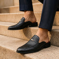 Mens Slip-On Mules with Italian Leather Upper and Backless Design