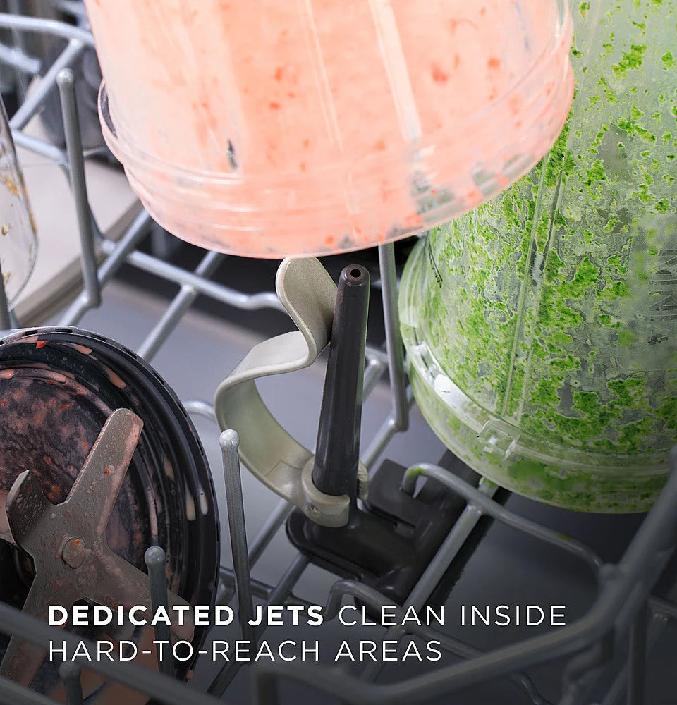 GE - Top Control Built In Dishwasher with Sanitize Cycle and Dry Boost, 50 dBA - Stainless steel