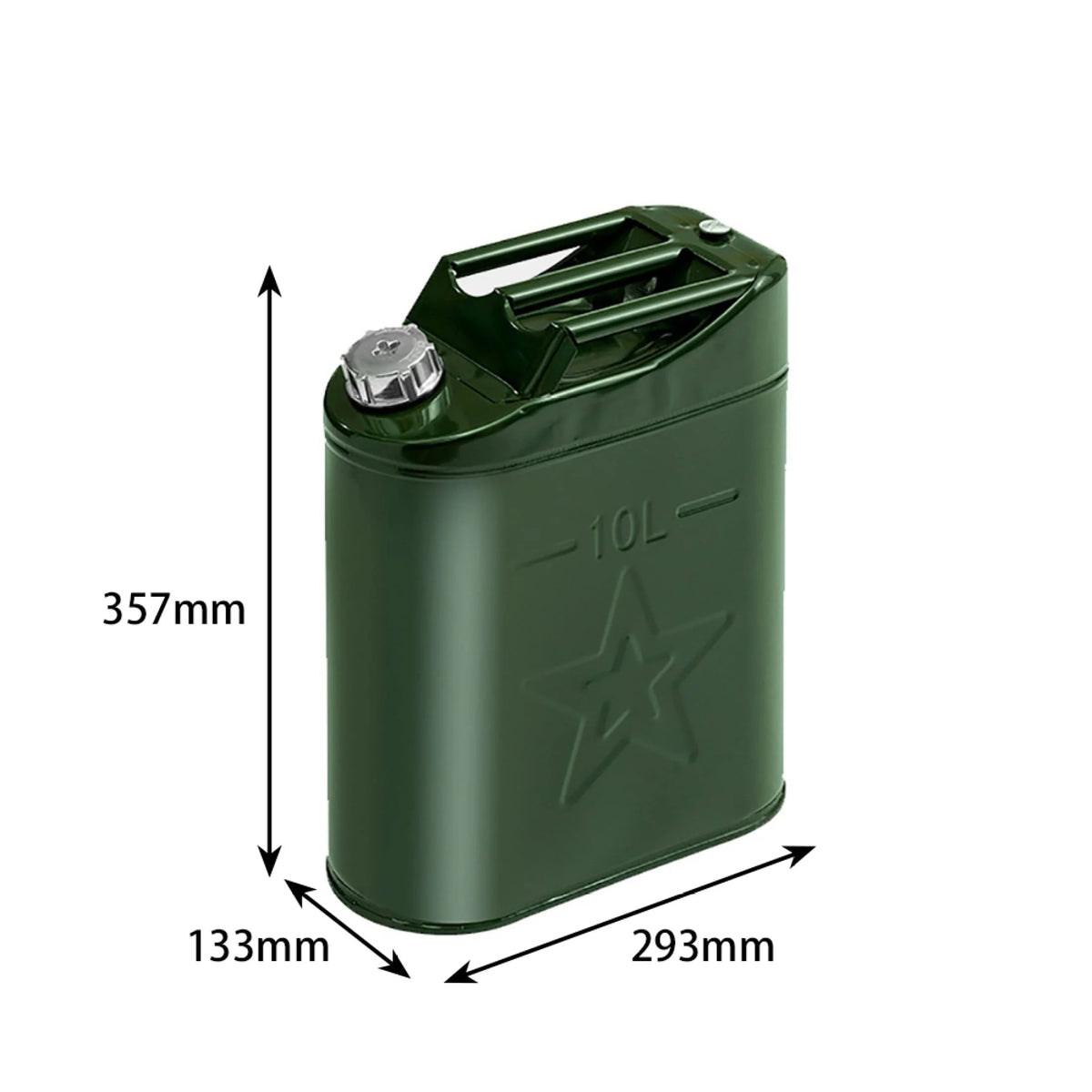 EUBUY 10L Green Metal Jerry Can Store Container for Petrol Oil Water Alcohol
