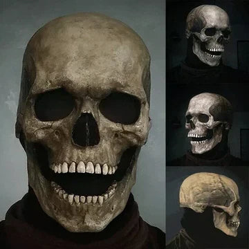 Movable Jaw Realistic Full Head Skull Mask for Halloween