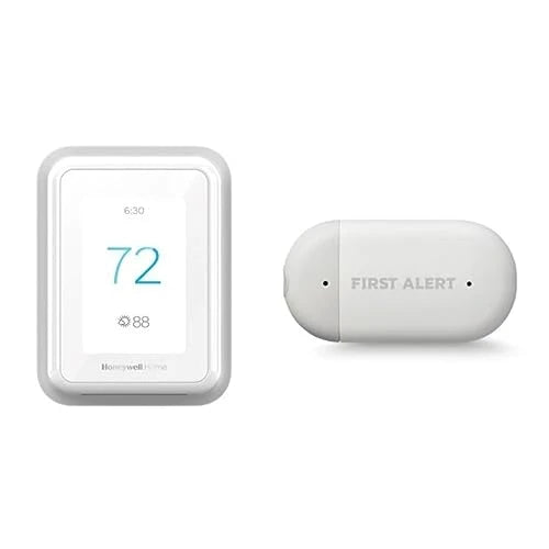 Honeywell Home T9 WiFi Smart Thermostat, Smart Room Sensor Ready, Touchscreen Display, Alexa and Google Assist White