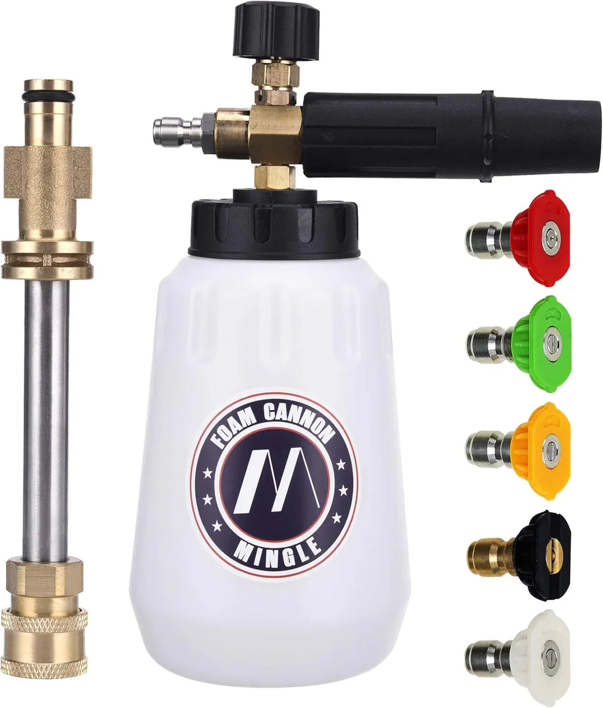 Foam Cannon, Compatible with Sun Joe SPX Series Pressure Washer, with 5 Nozzle Tips, 1/4 Inch Quick Connector