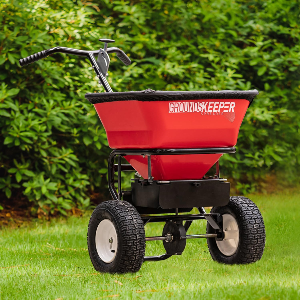 Multi-Purpose Walk Behind Push Spreader 3039632R Grounds Keeper, 100 Pound Capacity, Multi Use Tool for Grass Seed, Salt, De-Icer, Fertilizer and Seeds
