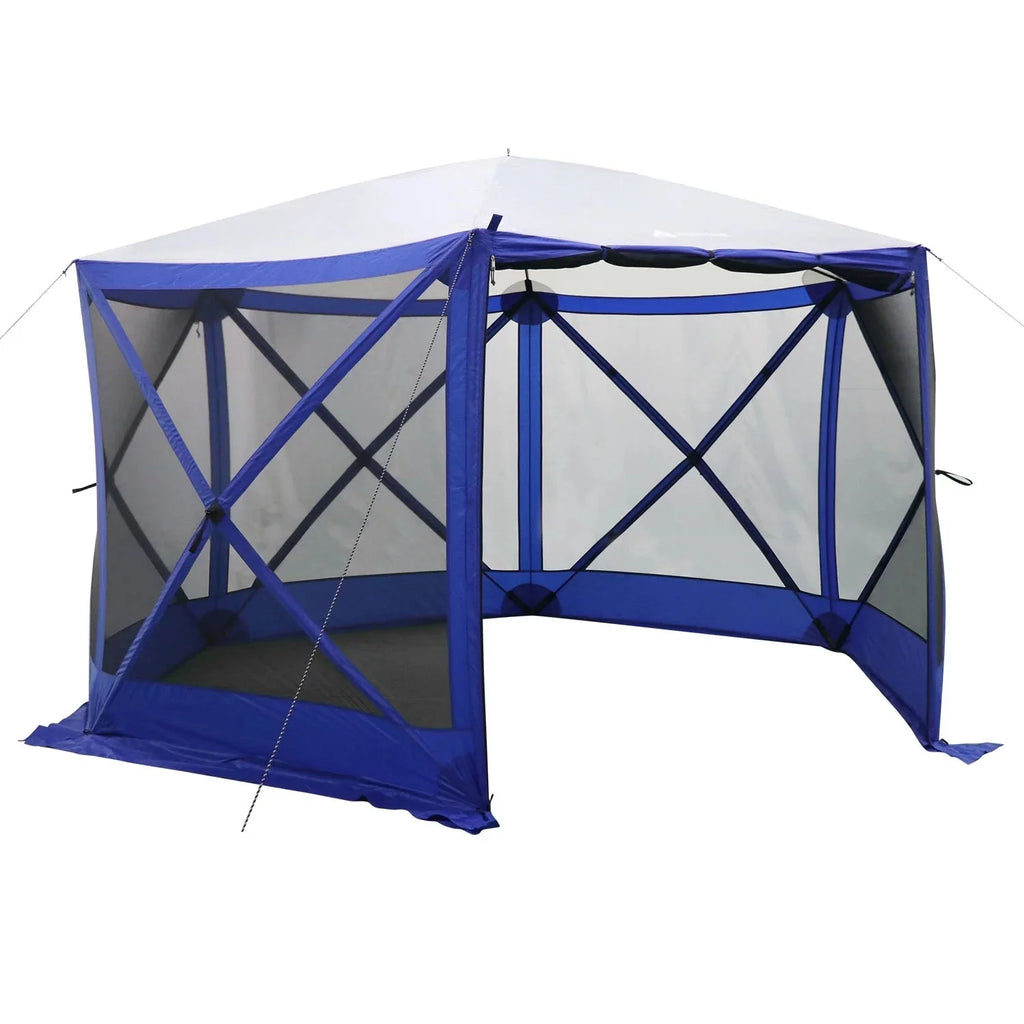 Ozark Trail 6 Hub Outdoor Camping 11'x10'x88.5 Screen House, 1 Room, Blue