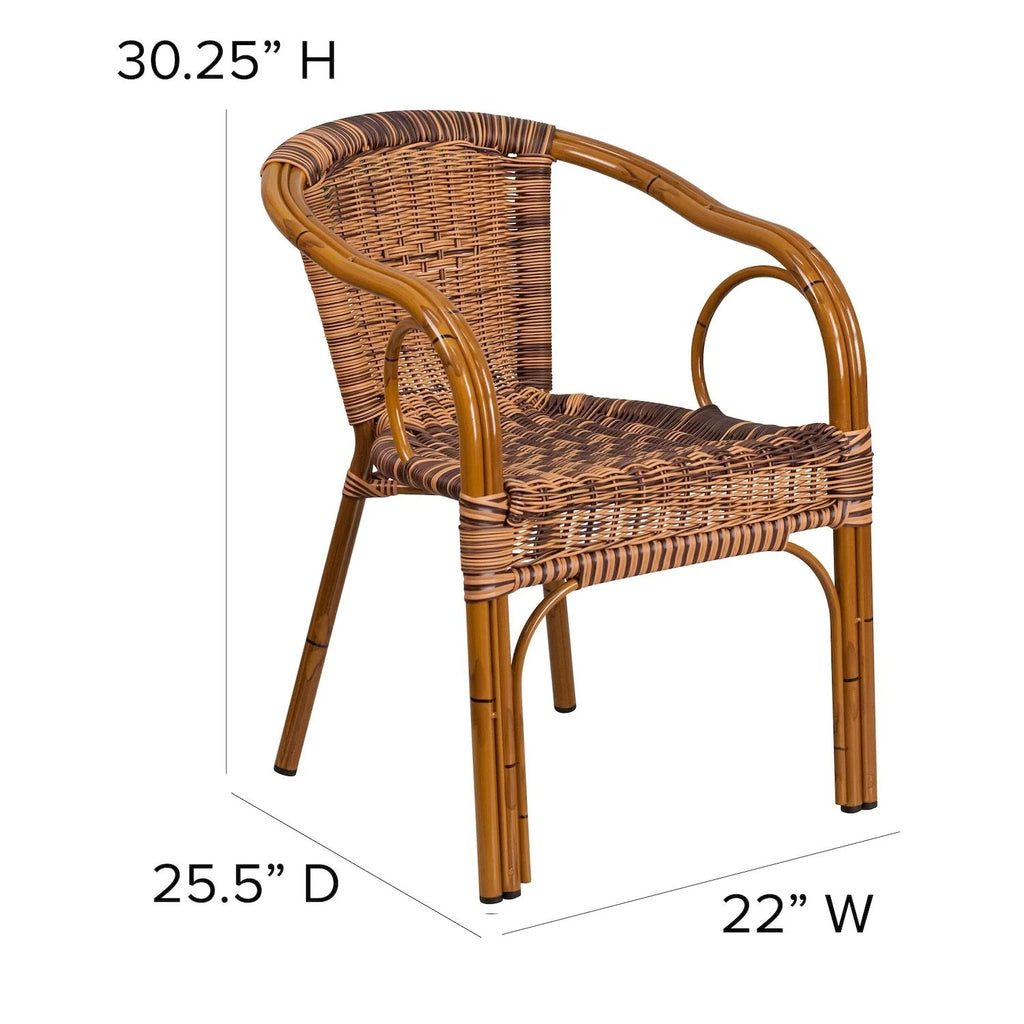Flash Furniture Cadiz Rattan Restaurant Patio Chair