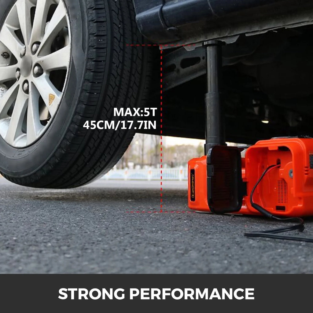 VEVOR Electric Jack 5t Electric Car Jack 12V DC 11023 lbs. Scissor Jack with Electric Impact Wrench LED Flashlight All in One for Vehicle Repairing and Tire Replacing Portable Tool Case