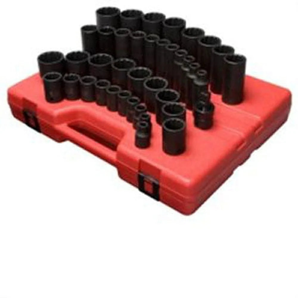 Sunex 2698 1/2 Dr. 12 Pt. 39 Pc. SAE Master Impact Socket Set