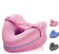 Memory Foam Knee Pillow with Elastic Strap and Hollow Center Design