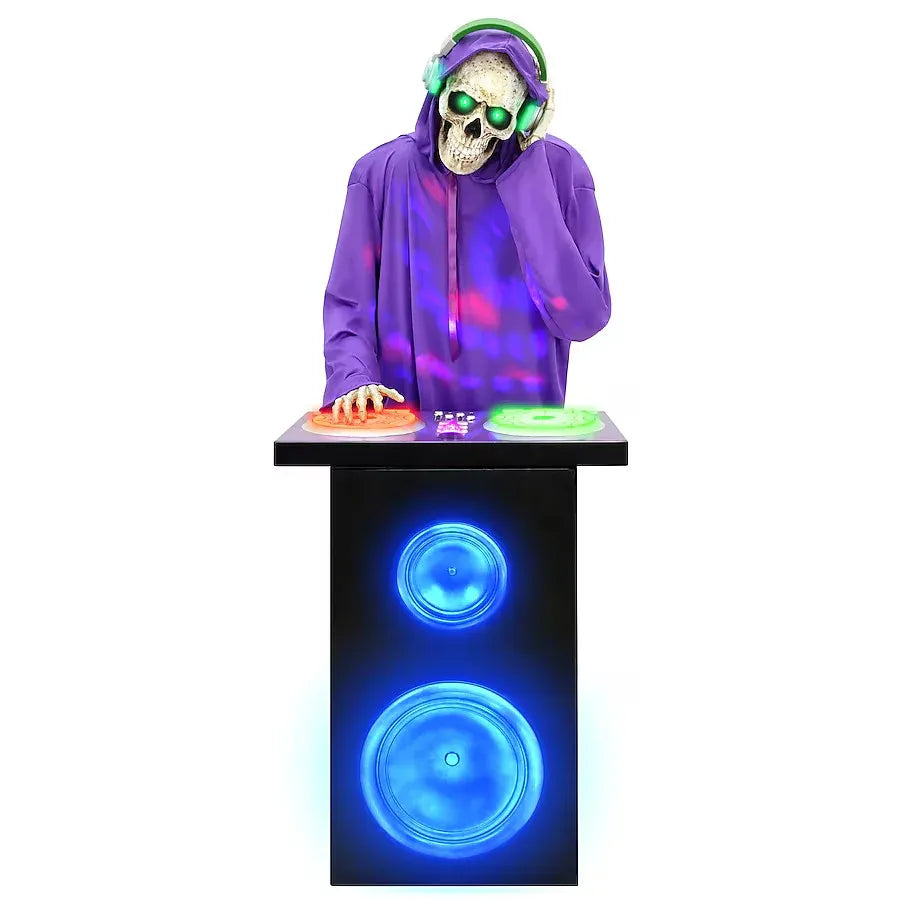Haunted Living 5.5Ft Bluetooth Reaper DJ Skeleton Animatronic