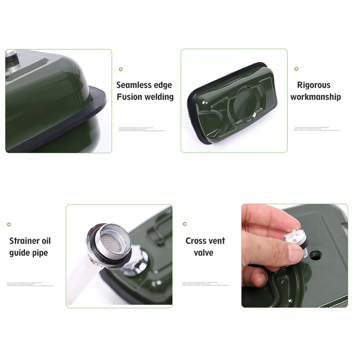 EUBUY 3L Metal Jerry Can with Iron Cap Motorcycle Canister Holder Storage Tank with Handle for Water Petrol Oil Water Alcohol