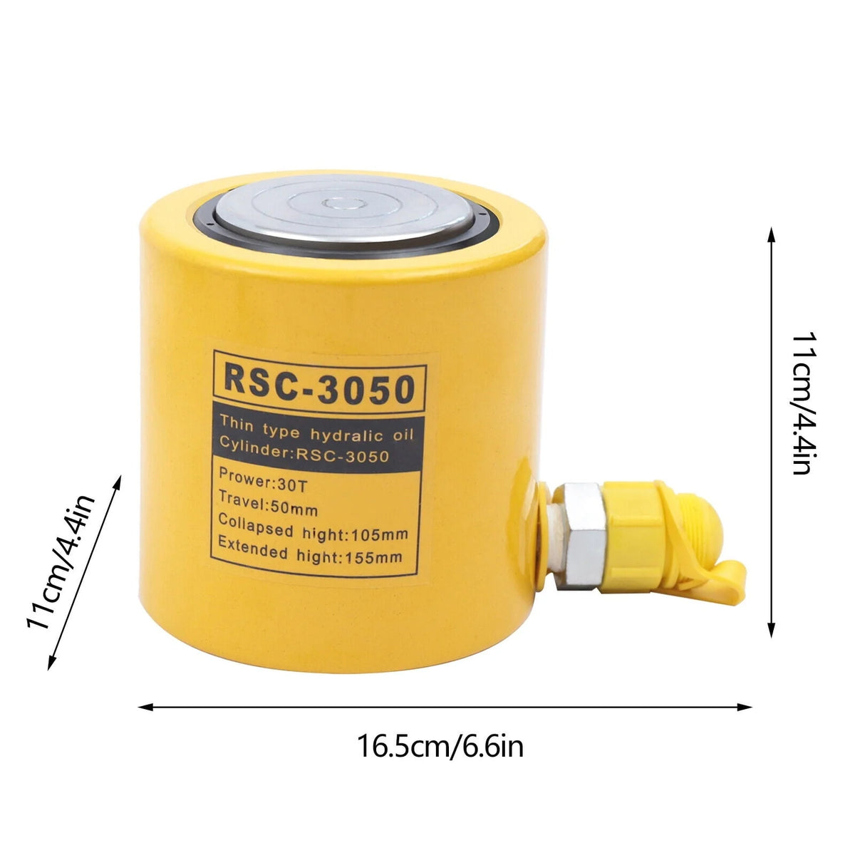 RSC-3050 Hydraulic Cylinder Jack 30 Ton 50mm-1.9 Stroke+CP-700 Hand Pump 30 Ton Hydraulic Ram Jack & Hand Pump Stoke Mini Protable Hydraulic Cylinder 30 Ton Hollow Ram Hydraulic Cylinder Jack