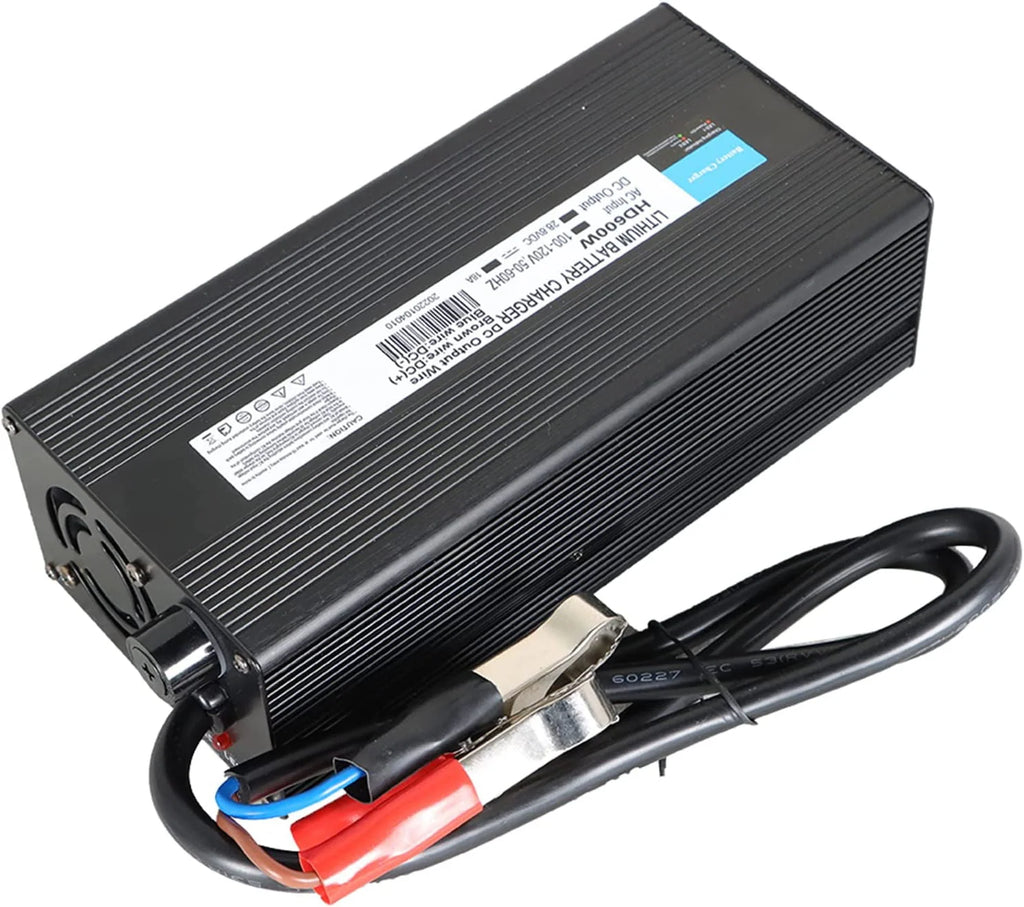 Labwork 28.8V 18A Lithium Battery Smart Charger with Alligator Clips Replacement for LiFePO4 Deep Cycle Rechargeable Batteries