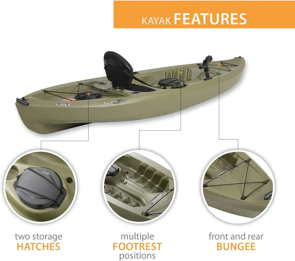 Lifetime Tamarack Angler Sit-On-Top Kayak, Olive, 120
