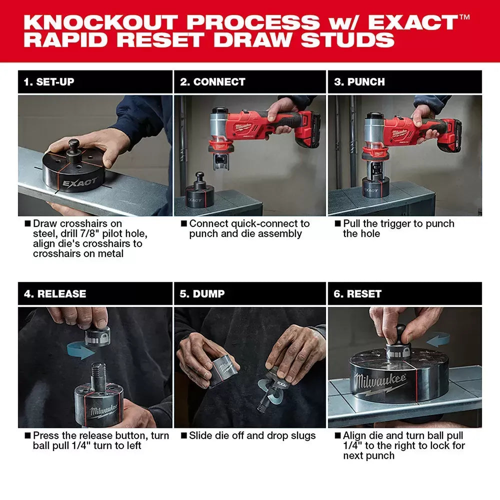Milwaukee 2677-21 M18 18V FORCE LOGIC 6T Knockout Tool Kit w/ 1/2 - 4 Capacity