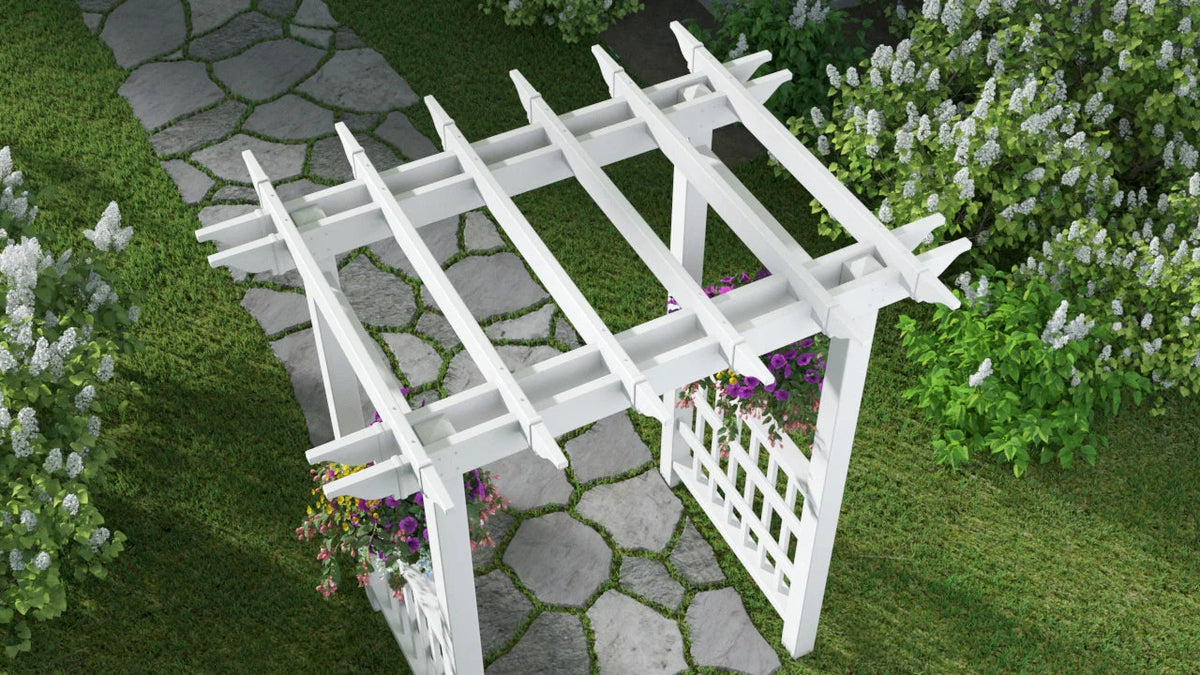 Vita 63L x 46W x 91H Springport Vinyl Arbor, White, VA68146