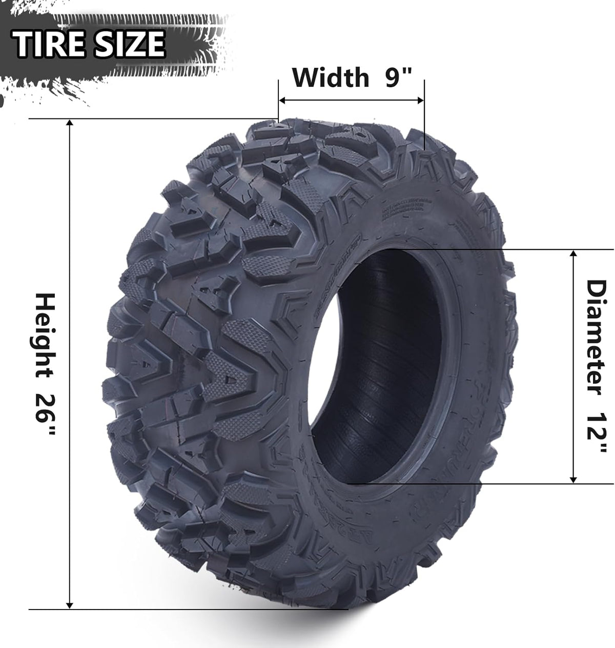 26x12-12 All-Terrain ATV/UTV Tires, Set of 2