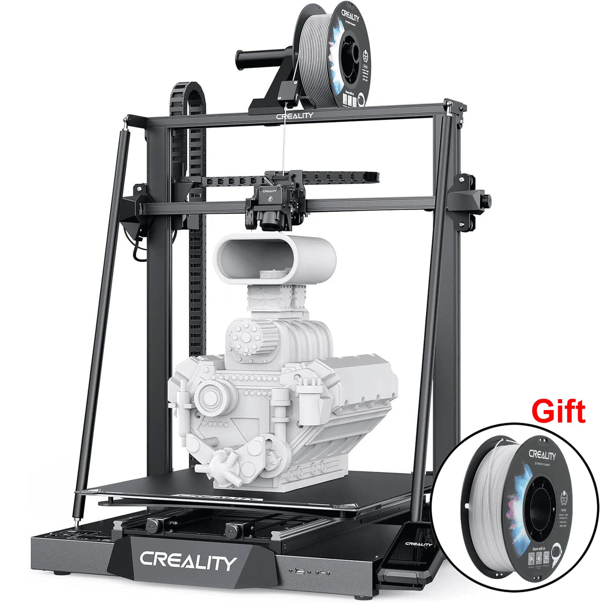 Official Creality CR-M4 FDM 3D Printer with Gift 1KG PETG Filament Sprite Dual-Gear Direct Extruder 300°C Hotend 25-Point CR Touch Auto-Leveling Flexible Fast-Heating Bed 17.71x17.71x18.5in Print Size